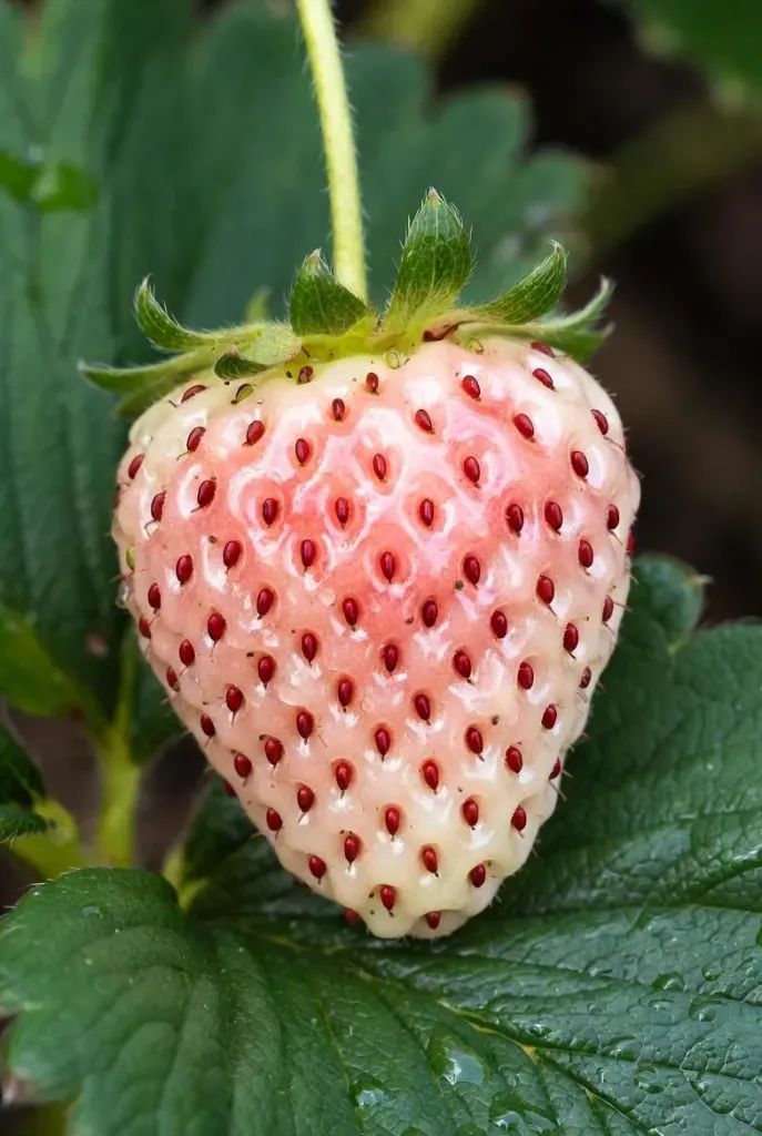 [HERBACEES] Fraisier ananas (type Pineberry / fraisier à chair blanche) - (groupe ananas / cultivars type ‘Anablanca’) - jeune plan de 1 an